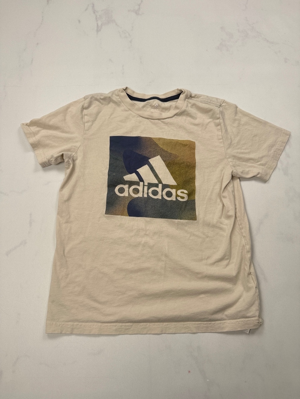 Adidas Adidas T Shirt Cream Modern Classic Style - Boys M
